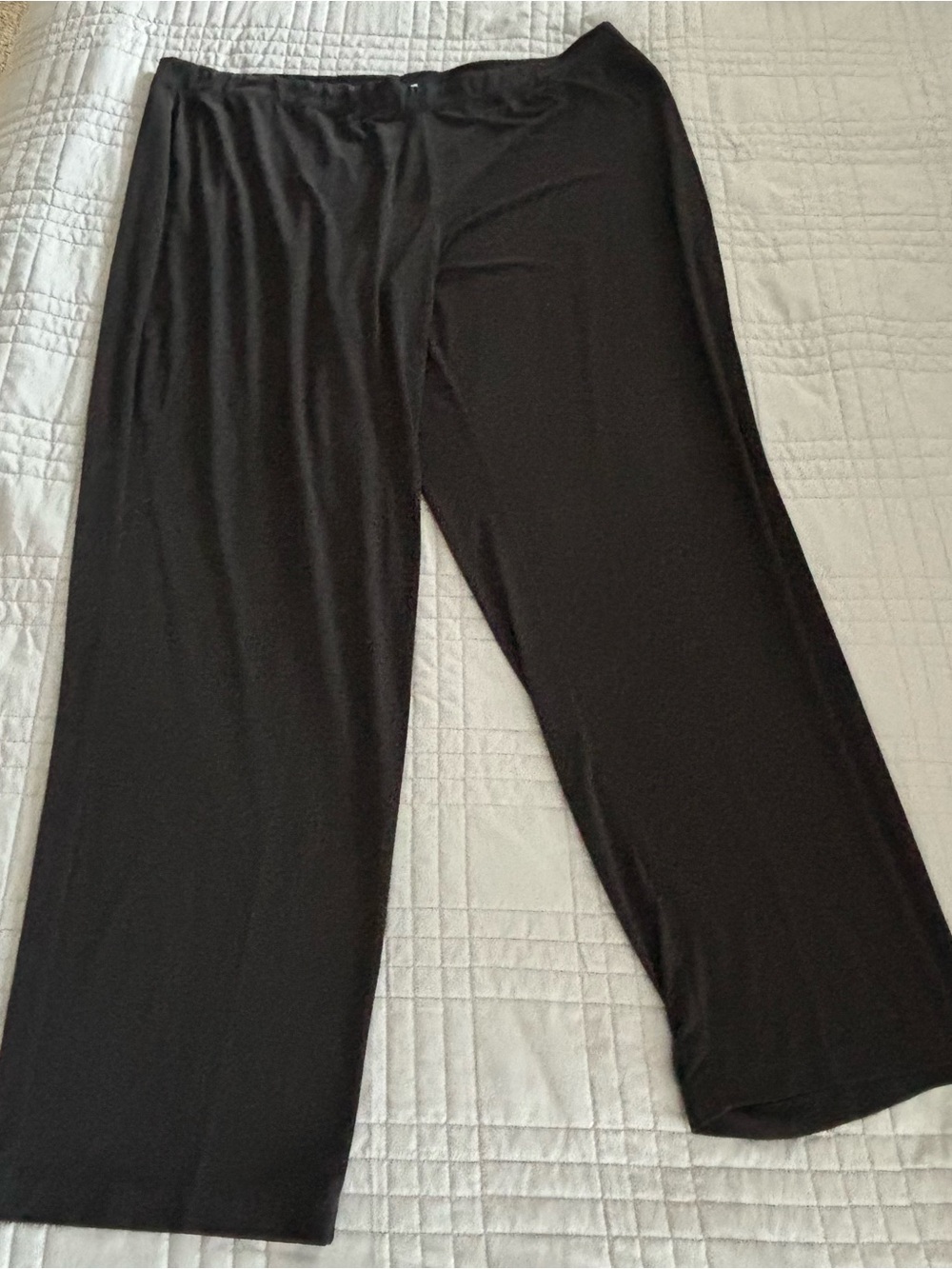 Susan Graver Liquid Knit Black Straight-Leg Pull-On Pants